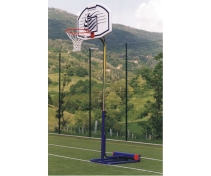 School basket post with resin backboard cm. 114x73, safety base, can be dismantled