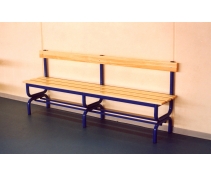 Reserves and athletes bench with backrest, 3 mt. long