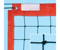 Professional beach-volley net with coloured edgs lines, with double knot, edge line in PVC