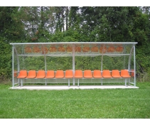 6222 Team shelter model "Standard" 4 m. long, in galvanized steel, cover in policarbonate transparent