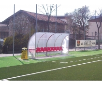 6229 Team shelter model "Standard" 1 m. long, in galvanized steel, cover in cell-like policarbonate